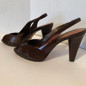 Antonio Melani brown bronze heels shoes 8